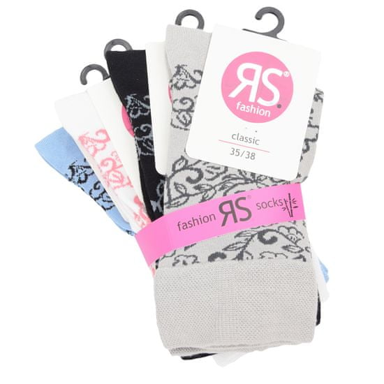 RS dámské vzorované bambusové ponožky bez gumiček 6102622 4-pack