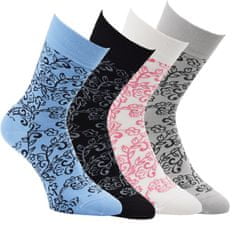 RS dámské vzorované bambusové ponožky bez gumiček 6102622 4-pack, 35-38