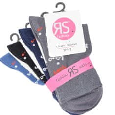 RS dámské bavlněné vzorované ponožky bez gumiček 6101221 4-pack, 39-42
