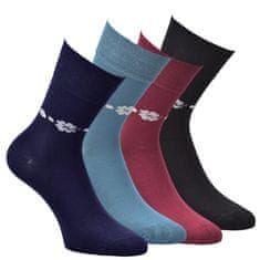 RS  dámské bambusové ponožky s květinovou bordurkou 6101321 4-pack, 35-38