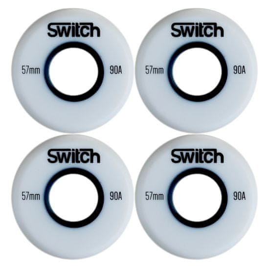 Switch Boards 4 kusů bílých koleček pro agresivní kolečkové brusle 57 x 24 mm 90A