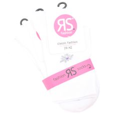 RS dámské bavlněné zdravotní ponožky s kotníkovým vzorem 6101521 3-pack, bílá, 39-42