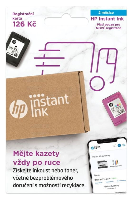 HP Instant Ink - Registrační karta - 2 měsíce (6E7B9AE)