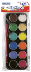 Centropen Barvy vodové 12 odstínů - 30 mm, černý barevník, 