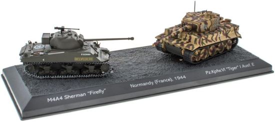 Atlas Models set - Pz.Kpfw.VI Ausf.E Tiger I. vs. M4A4 Sherman Firefly, Normandie, Francie, 1944, 1/72