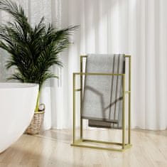Vidaxl Volně stojící stojan na ručníky zlatý 48 x 24 x 78,5 cm železo