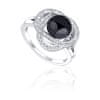 Okouzlující prsten s černou perlou a zirkony JL0760 (Obvod 52 mm)