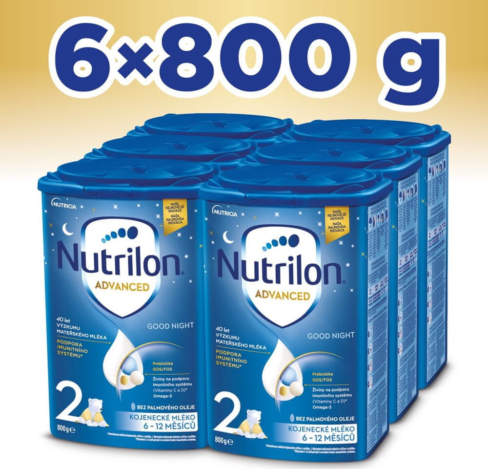 Levně Nutrilon 2 Good Night pokračovací kojenecké mléko 6x 800 g, 6+