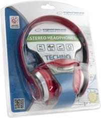 Esperanza Skládací sluchátka Techno EH145R červená