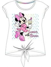 E plus M Dívčí bavlněné tričko s krátkým rukávem Minnie Mouse (Disney) - bílé