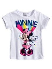 Sun City Dívčí tričko s krátkým rukávem Minnie Mouse (Disney) - bílé