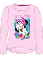E plus M Dívčí tričko s dlouhým rukávem Minnie mouse - růžové