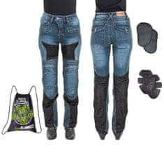 W-TEC Dámské moto jeansy Bolftyna Barva modro-černá, Velikost XL
