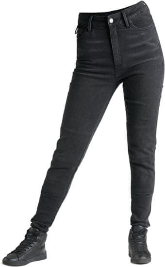 PANDO MOTO kalhoty jeans KUSARI COR 01 Short dámské washed černé