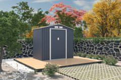 IWHOME Zahradní domek ARES A 2,71 m² antracit + podlahová konstrukce ARES A IWH-10230001 + IWH-10240001