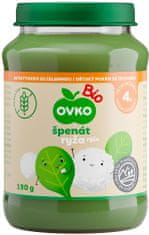OVKO Bio špenát s rýží OVKO 190 g