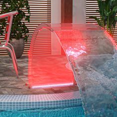 Greatstore Bazénová fontána s RGB LED osvětlením a konektory akryl 50 cm