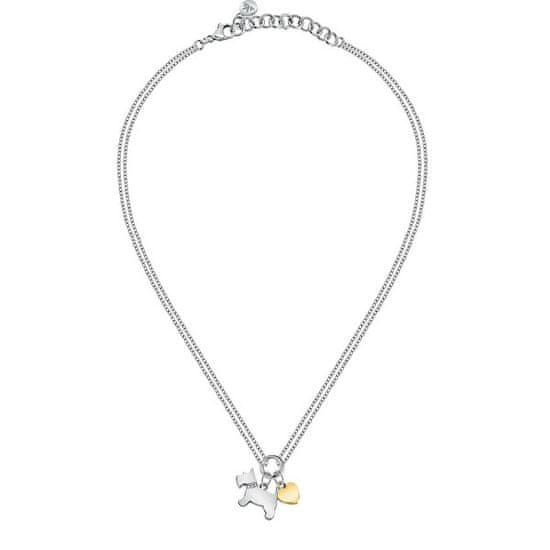 Morellato Dvojitý bicolor náhrdelník Dog&Heart Mascotte SAVL01