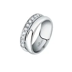 Morellato Třpytivý ocelový prsten s krystaly Bagliori SAVO160 (Obvod 56 mm)