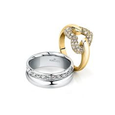 Morellato Třpytivý ocelový prsten s krystaly Bagliori SAVO160 (Obvod 56 mm)