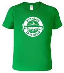 Hobbytriko Tričko pro rybáře - Rybařina to je dřina Barva: Středně zelená (16), Velikost: 2XL