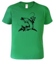 Hobbytriko Rybářské tričko - Rybář a štika Barva: Středně zelená (16), Velikost: M