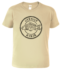 Hobbytriko Tričko pro rybáře - Vášnivý rybář (černý potisk) Barva: Béžová (51), Velikost: 2XL