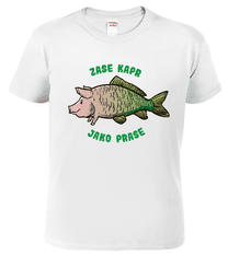 Hobbytriko Vtipné tričko pro rybáře - Zase kapr jako prase Barva: Lahvově zelená (06), Velikost: L