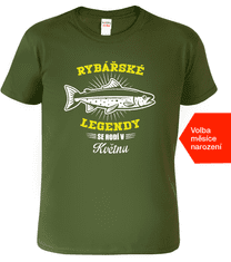 Hobbytriko Tričko pro rybáře - Rybářské legendy se rodí Barva: Military (69), Velikost: 3XL