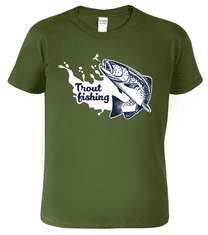 Hobbytriko Tričko pro rybáře - Trout Fishing Barva: Středně zelená (16), Velikost: L