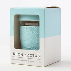 Neon Kactus , Skleněný hrnek na kávu, M, 340 ml | sv. modrý