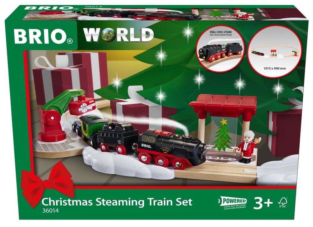 Levně Brio WORLD 36014 Vánoční vlaková sada s parní lokomotivou na baterie