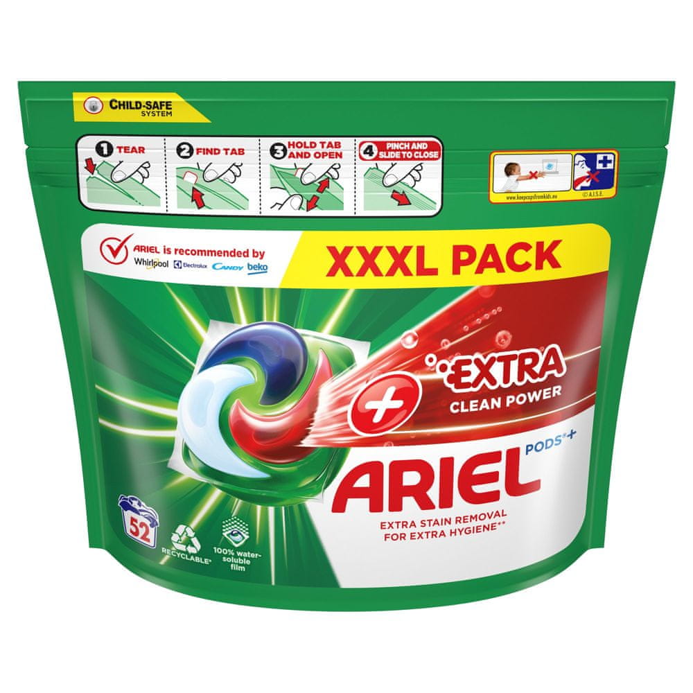Ariel + kapsle na praní Extra Clean 52 ks