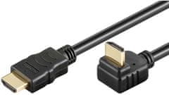 PremiumCord HDMI zahnutý konektor 270° 1m + Ethernet kabel