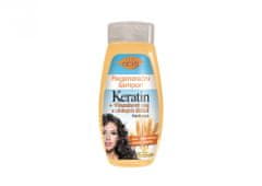 Bione Cosmetics Regenerační šampon KERATIN + VITAMÍNOVÝ OLEJ Z OBILNÝCH KLÍČKŮ XXL 400 ml