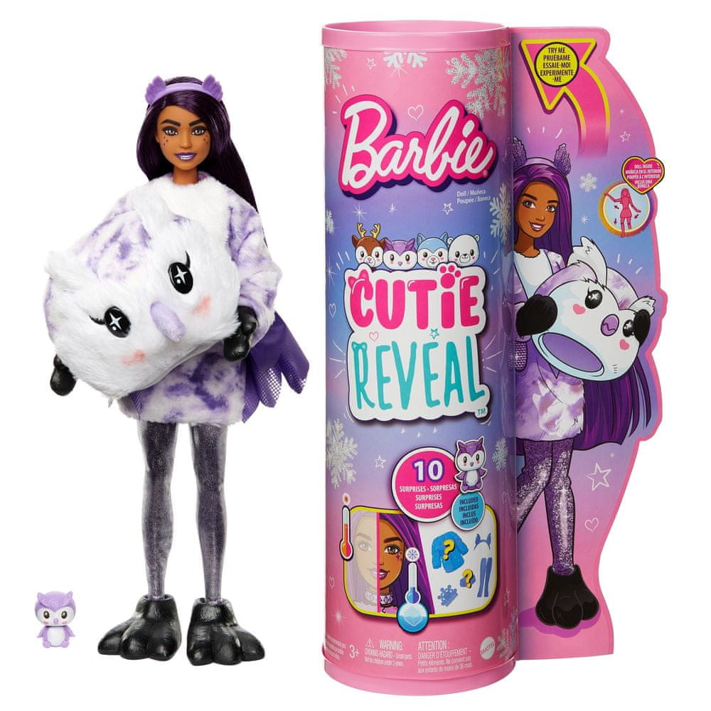 Mattel Barbie Cutie Reveal Zima panenka série 3 - Sova HJM12