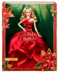 Mattel Barbie Vánoční panenka 2022 Blondýnka HBY03