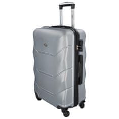 RGL Cestovní plastový kufr Sonrado vel. M, stříbrná
