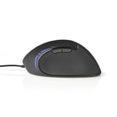 Nedis ERGOMSWD100BK ergonomická drátová myš, 3200 dpi, 6 tlačítek, černá