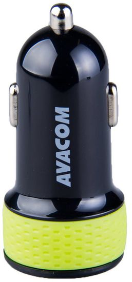 Avacom nabíječka do auta se dvěma USB výstupy 5V/1A - 3,1A, černo/zelená