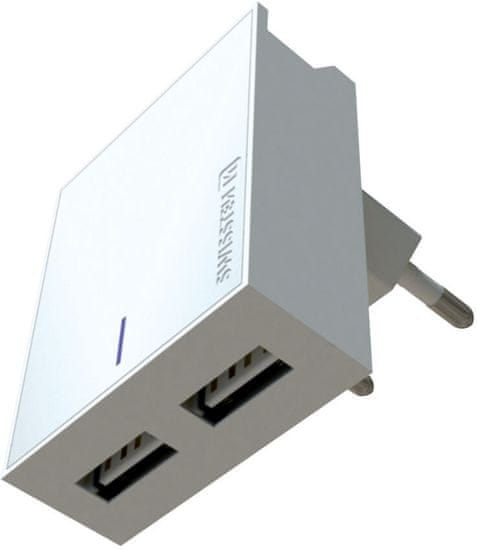 SWISSTEN síťový adaptér SMART IC, CE 2x USB 3 A Power, bílá