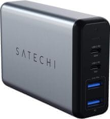 Satechi cestovní nabíječka, MultiPort USB-C, PD, QC 3.0, 108W, šedá