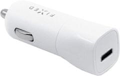 FIXED nabíječka do auta, USB-C, PD, 18W, bílá