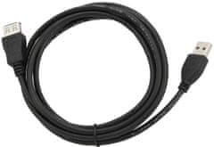 Gembird CABLEXPERT kabel USB A-A 1,8m 2.0 prodlužovací HQ zlacené kontakty, černá