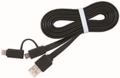Gembird CABLEXPERT kabel USB COMBO, MicroUSB + lightning, 1m, černá