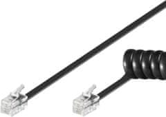 kabel telefonní sluchátkový kroucený 4 žíly 2m, černá
