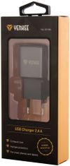 Yenkee YAC 2013BK USB nabíječka 2400mA, černá