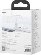 BASEUS síťová nabíječka Super Si Quick 1C, USB-C, 25W, bílá + kabel USB-C - USB-C, 3A, 1M, bílá