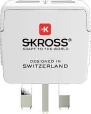 Skross cestovní adaptér UK 2x USB pro použití ve Velké Británii
