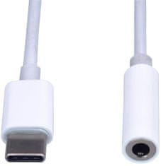 převodník USB-C - jack 3,5mm, M/F, 10cm, bílá